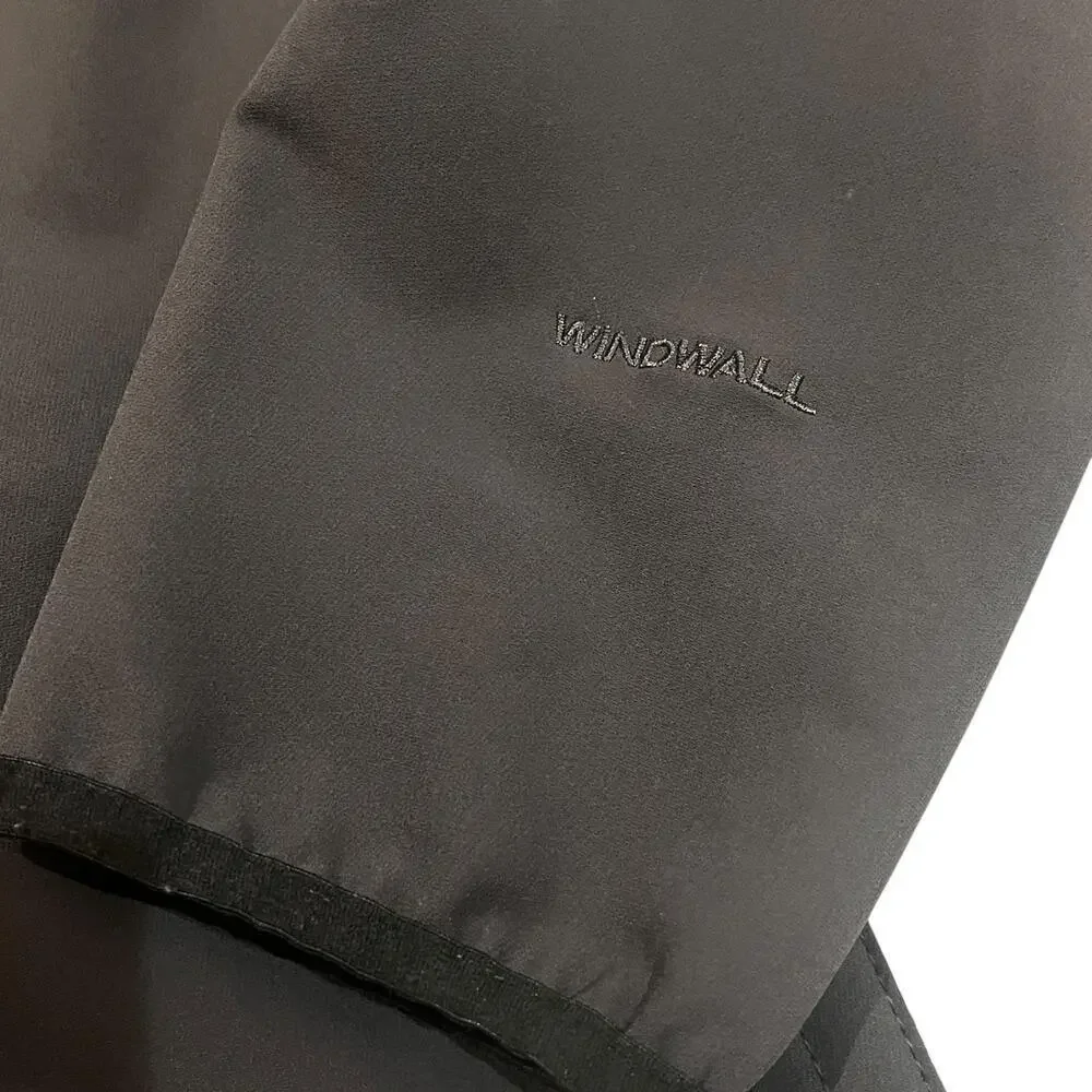 The North Face Jacket Mens Medium Charcoal/Gray WindWall Softshell Green Trim